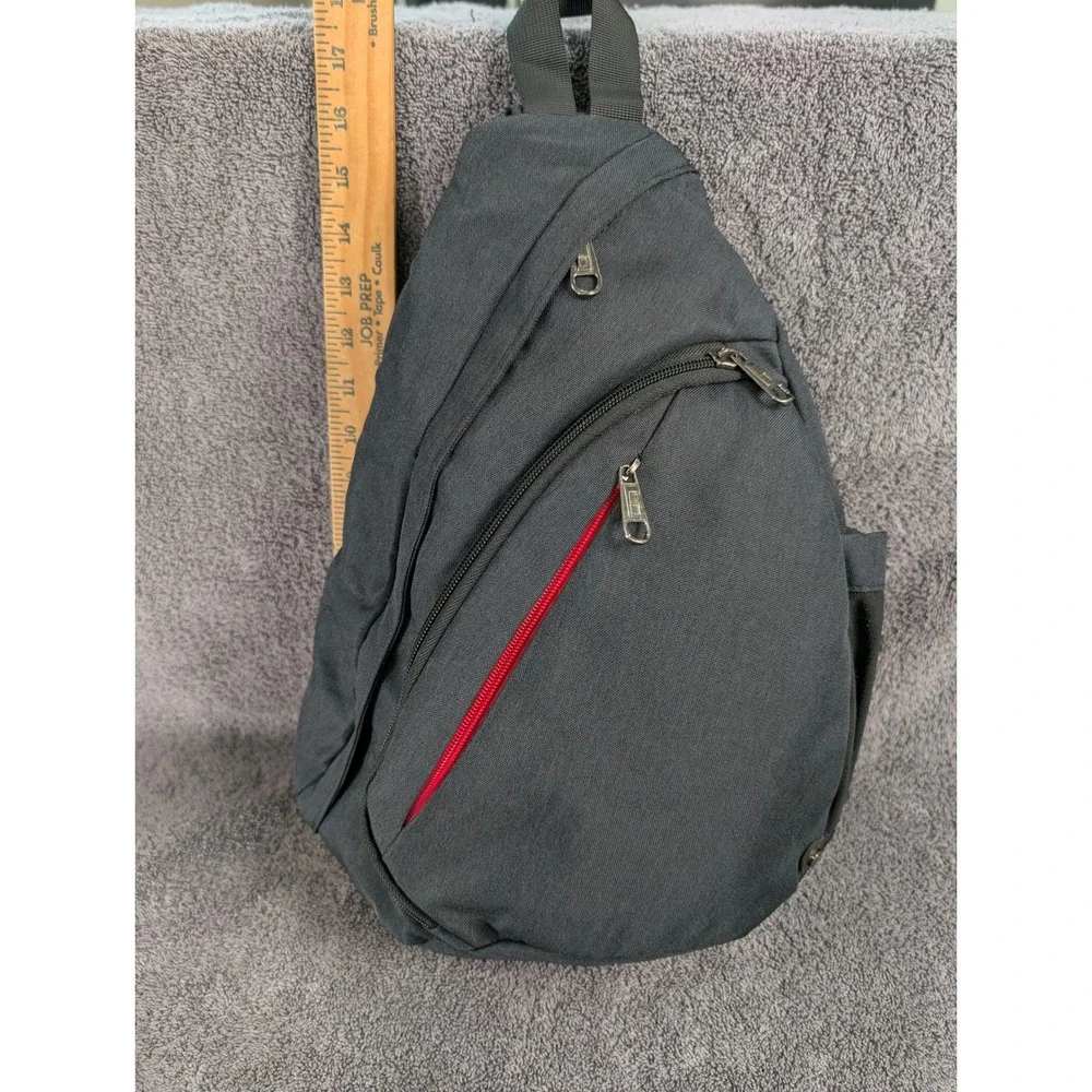 OutdoorMaster Sling Bag Crossbody Shoulder Backpack Black Red Zipper Unisex